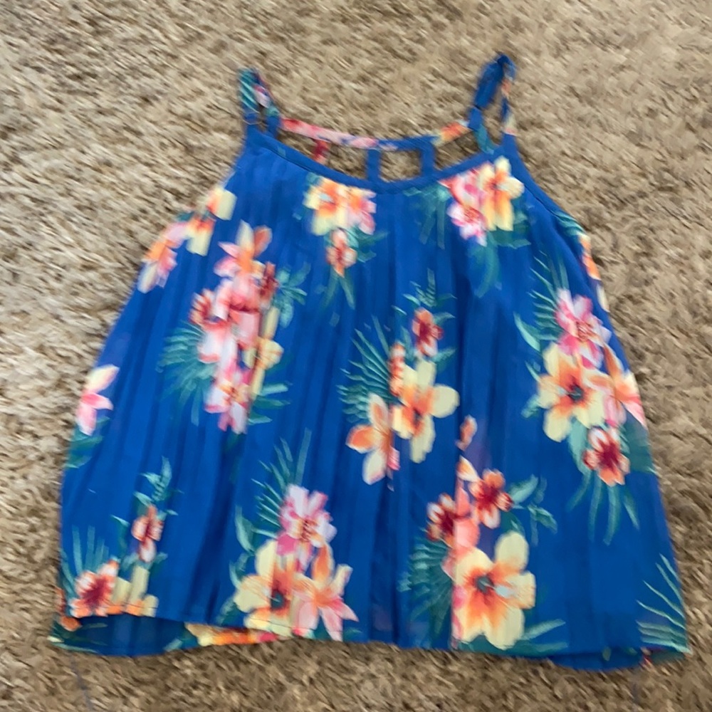 Blue top with flowers for 11-12 girl